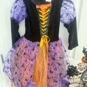 Kids Witch Costume with Purple and Orange Accents